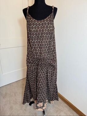 Max Studio Brown and Teal High-Low Dress